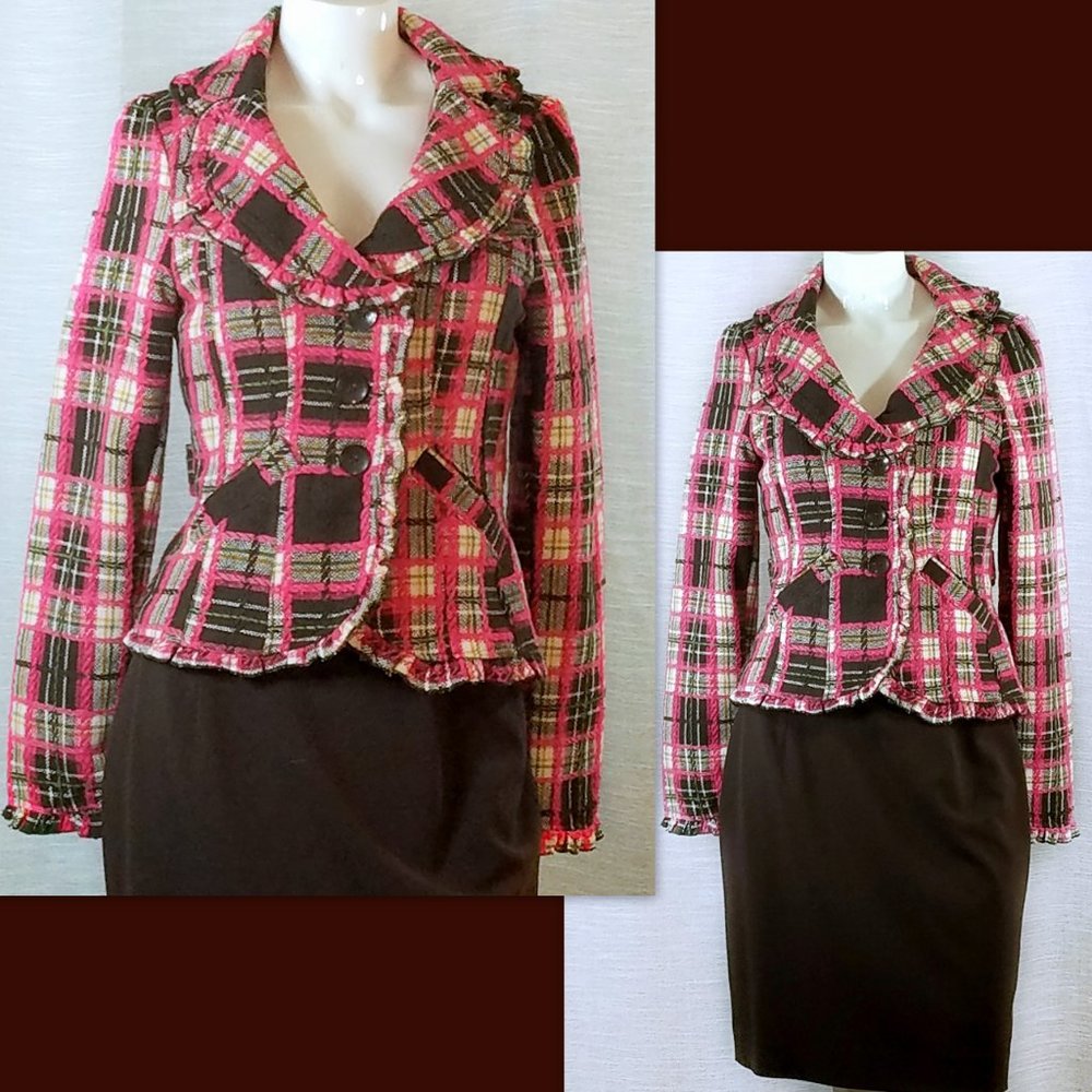 BODY Central plaid tweed jacket S 🎃